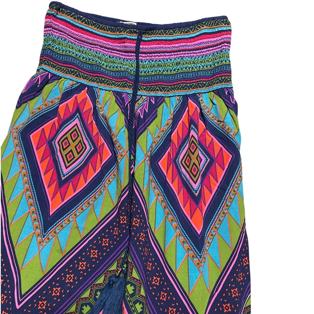 Flying Tomato Colorful Convertible Smocked Strapless Dress Maxi Skirt Large - Picture 4 of 9